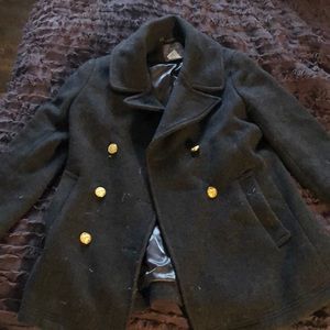 jcrew dark gray peacoat